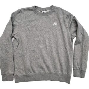 Nike Sportswear Club Crewneck Sweatshirt Fleece Heather Gray Medium Comfy Casual